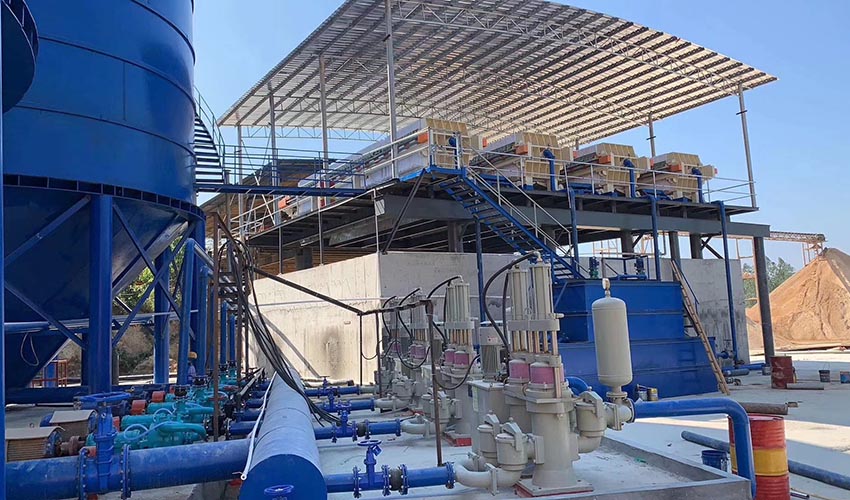 Chamber Filter Press in operation in Sand Washing Plant